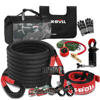 X-BULL Recovery Rope kit Snatch Strap Soft Shackles Hitch receiver Kinetic Tire Deflator
