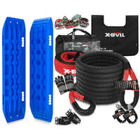 X-BULL 4X4 Recovery Kit Kinetic Recovery Rope Snatch Strap / 2PCS Recovery Tracks Gen2.0