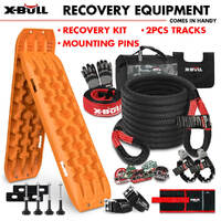 X-BULL 4X4 Recovery Kit Kinetic Recovery Rope Snatch Strap / 2PCS Recovery Tracks 4WD Mounting Pins Gen3.0