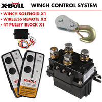X-BULL Winch Solenoid Relay 12V 500A Winch Controller Twin Wireless Remote 4T Block Pulley 