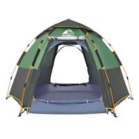 Waterproof Instant Camping Tent 4/5/6 Person Easy Quick Setup Dome Hexagonal Family Tents For Camping, Double Layer Flysheet Can Be Used As