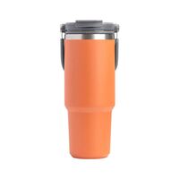 750ML Orange Stainless Steel Travel Mug with Leak-proof 2-in-1 Straw and Sip Lid, Vacuum Insulated Coffee Mug for Car, Office, Perfect Gifts, Keeps