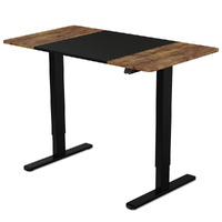 Fortia Sit To Stand Up Standing Desk, 120x60cm, 72-118cm Electric Height Adjustable, 70kg Rated, Walnut Style/Black Frame