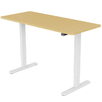 Fortia Sit To Stand Up Standing Desk, 120x60cm, 72-118cm Electric Height Adjustable, 70kg Load, White Oak Style/White Frame