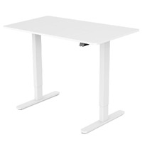 Fortia Sit To Stand Up Standing Desk, 120x60cm, 72-118cm Electric Height Adjustable, 70kg Rated, White/White Frame