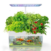 PLANTCRAFT 12 Pod Indoor Hydroponic Growing System with Fish Tank