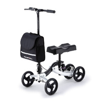EQUIPMED Knee Scooter Walker, Disc Brake - Suspension Bag - Broken Leg Ankle Foot Mobility - Crutches Alternative -