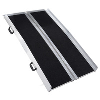 EQUIPMED 182cm Portable Folding Aluminium Access Ramp, 272kg Rated, Black Ultra-Grip, for Wheelchair, Mobility Scooter
