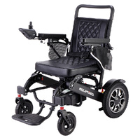 EQUIPMED Electric Folding Wheelchair, Folding, Long Range, Aluminium Frame, Lithium Battery, Black