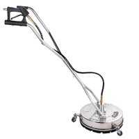 Jet-USA 21" Stainless Steel Pressure Washer Surface Cleaner with Yoke Handlebar, 3/8" Fitting, For Concrete Driveway Patio Floor