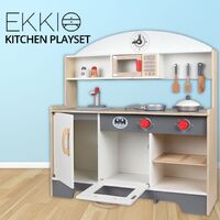 EKKIO Wooden Kitchen Playset for Kids (Minimalist) EK-KP-100-MS