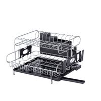 GOMINIMO 2-Tier Dish Drying Rack with Draining Board and Cup Holder GO-DR-100-YH