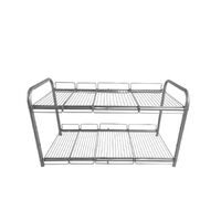 GOMINIMO 2 Tier Under Sink Expandable Shelf Organizer with Removable Steel Panels (Silver) GO-USO-101-CJ