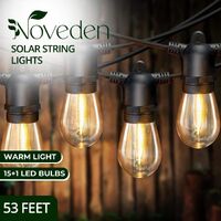 NOVEDEN 53FT 15+1 Bulbs LED Outdoor String Lights Garden Party Decoration 