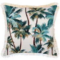 Cushion Cover-Coastal Fringe Natural-Palm Trees Natural-60cm x 60cm