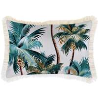 Cushion Cover-Coastal Fringe Natural-Palm Trees White-35cm x 50cm