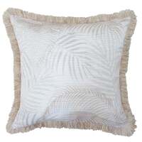 Cushion Cover-Coastal Fringe Natural-Seminyak Biscuit-45cm x 45cm