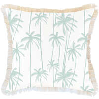 Cushion Cover-Coastal Fringe-Tall-Palms-Mint-60cm x 60cm