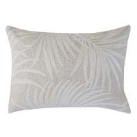 Cushion Cover-Boho Embroidery Single Sided-Palm Leaves White-30cm x 50cm
