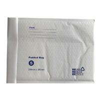 100x Tempest 265x380mm Bubble Mailers No.5 White Padded Eco Mail Bags Envelopes