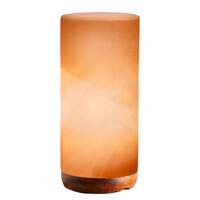12V 12W Cylinder Himalayan Pink Salt Lamp Carved Rock Crystal Light Bulb On/Off
