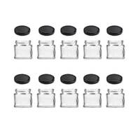 10x 300ml Flint Glass Jars + Twist Lids - Round Food Cosmetic Packing Containers