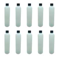 10x 325ml HDPE Bottles + 24/410 Neck Caps - Plastic Empty Translucent Green