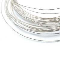 1m Sterling Silver 0.4mm - Medium Round Wire Rod 26 Gauge Fine Jewellery