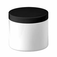 5x 500g Plastic Cosmetic Jar + Lids - Empty White Cream Container