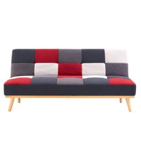 Sarantino 3 Seater Modular Linen Fabric Wood Sofa Bed Couch - Multi-colour