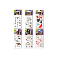 PRICE FOR 6 ASSORTED TEMPORARY TATTOO METALLIC FREEDOM FOREVER