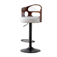 BS5105-BLACKBar Stools Kitchen Bar Stool Leather Barstools Swivel Gas Lift Counter Chairs- White