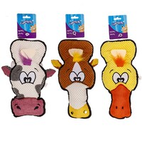 Chompers Plush Dog Toy Duck, Chicken, Cow - 1 x Colour Randomly Selected