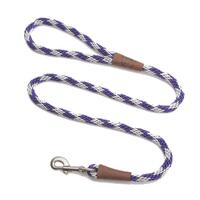 Mendota Clip Leash Small - lengths 3/8in x 4ft(10mm x1.2m) Made in the USA - Diamond - Amethyst