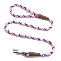 Mendota Clip Leash Large - lengths 1/2in x 6ft(13mm x1.8m) Made in the USA - Tricolour Lilac
