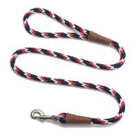 Mendota Clip Leash Large - lengths 1/2in x 6ft(13mm x1.8m) Made in the USA - Tricolour Pride