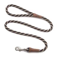 Mendota Clip Leash Large - lengths 1/2in x 6ft(13mm x1.8m) Made in the USA - Twist - Mocha