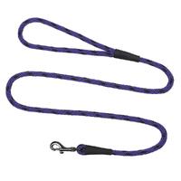 Mendota Clip Leash Large - lengths 1/2in x 6ft(13mm x1.8m) Made in the USA - Black Ice - Purple