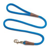 Mendota Clip Leash Small - lengths 3/8in x 4ft(10mm x1.2m) Made in the USA - Blue