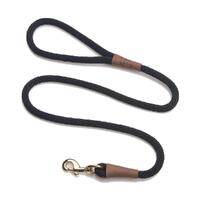 Mendota Clip Leash Small - lengths 3/8in x 4ft(10mm x1.2m) Made in the USA - Black