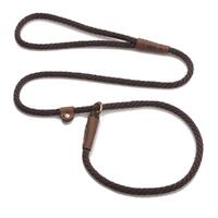 Mendota British Style Slip Leash - Length 3/8in x 4ft(10mm x 1.2m) - Dark Brown