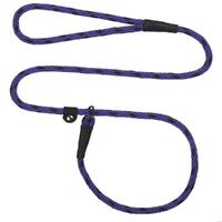 Mendota British Style Slip Leash - Length 3/8in x 4ft(10mm x 1.2m) - Black Ice - Purple