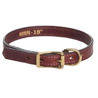 Mendota Leather Narrow width Dog Collar  3/4" X 10"