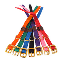 Mendota Doublebraided Coloured Tag Dog Collars -with matching coloured ID tag for engraving - Size 30cm - Made in the USA - Hot Pink