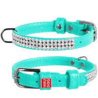 Waudog Leather Dog Collar with Crystals 19-25CM MINT