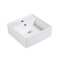 Muriel 42 x 42 x 15cm White Ceramic Bathroom Basin Vanity Sink Square Above Counter Top Mount Bowl