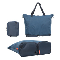 KOELE Navy Shopper Bag Tote Bag Foldable Travel Laptop Grocery KO-DUAL