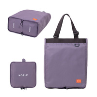 KOELE Purple Shopper Bag Tote Bag Foldable Travel Laptop Grocery KO-SHOULDER