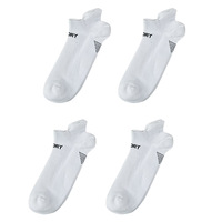Rexy 4 Pack Large White Seamless Sport Sneakers Socks Non-Slip Heel Tab