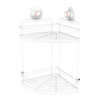 PowerLoc Double Corner Shelf Removable Suction Large - White